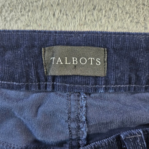 Talbots Corduroy Straight Leg Pants Navy Blue Polar Bear Embroidered Size 6P - Picture 3 of 11